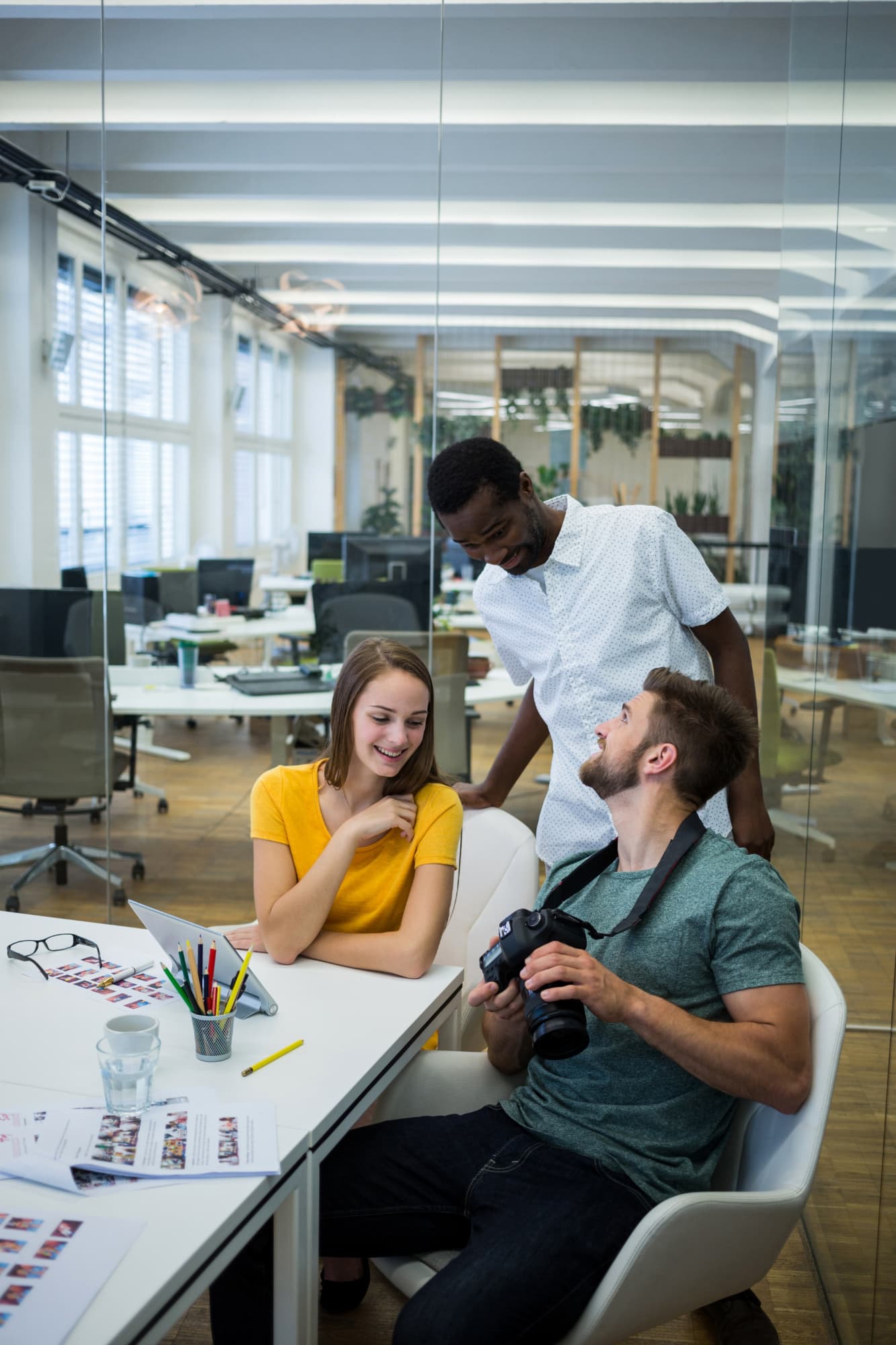Designers collaborating on a project